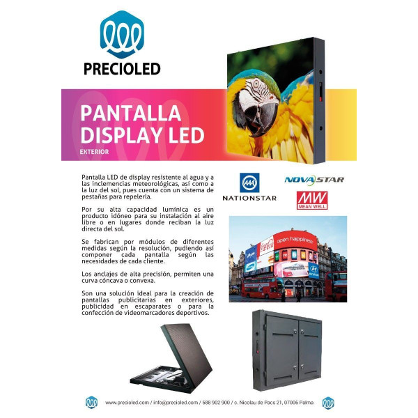 Pantalla LED Display para Exterior (P4 P5 P6 P8 P10). Nationstar & Novastar & Meanwell