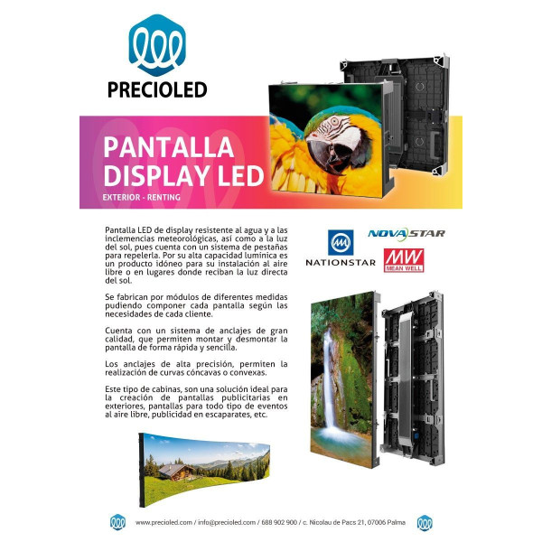 Pantalla LED Display Exterior Renting (P4 P5 P6 P8 P10). Nationstar & Novastar & Meanwell