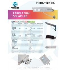 Farola LED Solar 8-120w. Lumileds, 130lm/w.  3años garantía