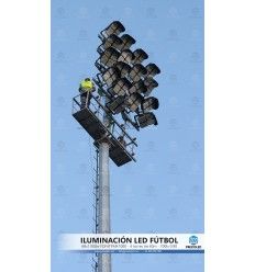 High-mast LED lighting towers for football fields, stadiums and sports facilities