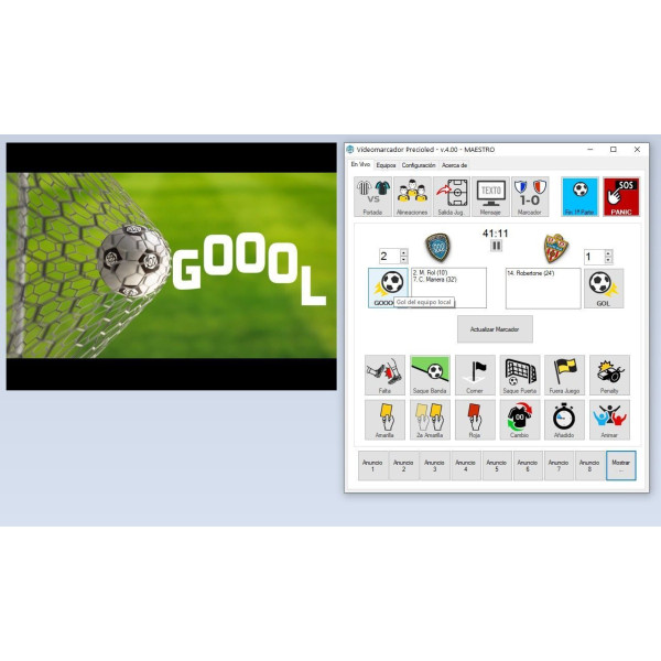 Football Scoreboard Software for LED display. Rugby, Tenis, Hockey, basket
