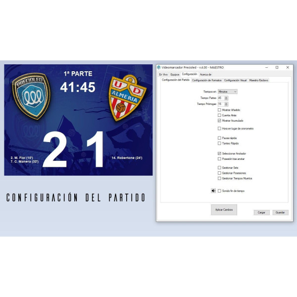 Football Scoreboard Software for LED display. Rugby, Tenis, Hockey, basket