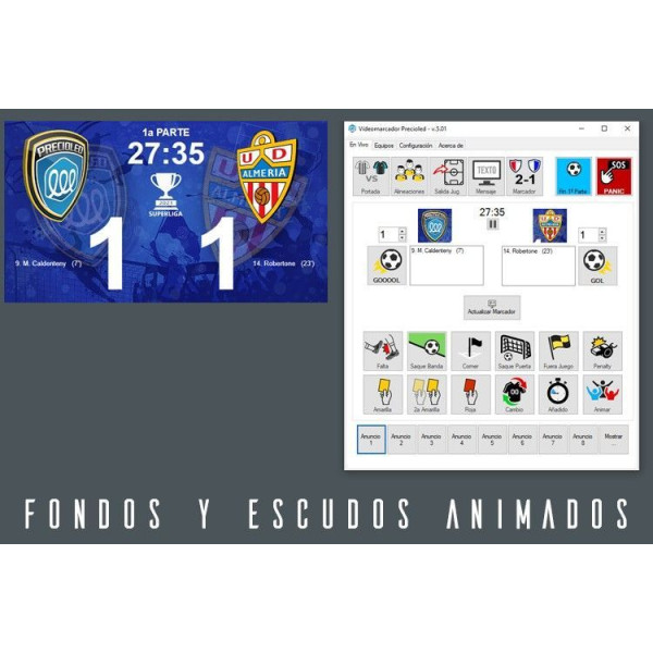 Football Scoreboard Software for LED display. Rugby, Tenis, Hockey, basket