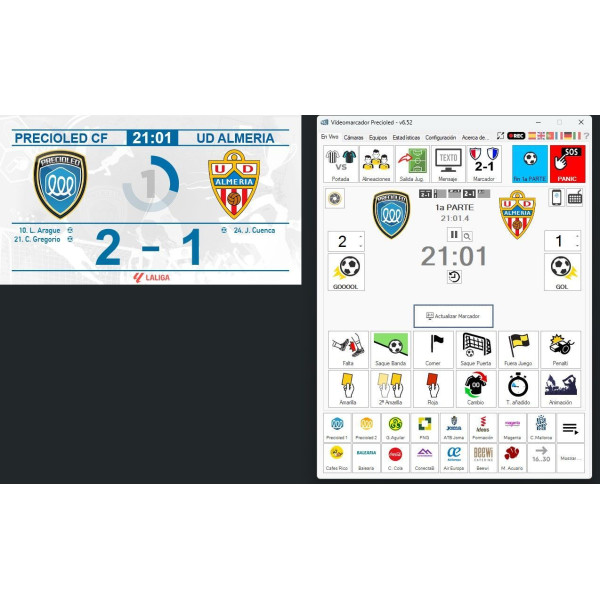 Football Scoreboard Software for LED display. Rugby, Tenis, Hockey, basket
