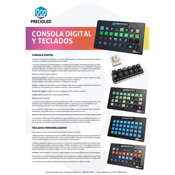 Consola Digital Precioled - Videomarcadores de Futsal, Baloncesto, Balonmano