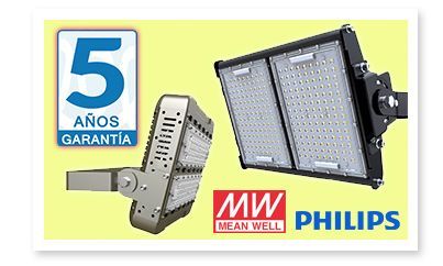 Focos LED padel 5 años garantía
