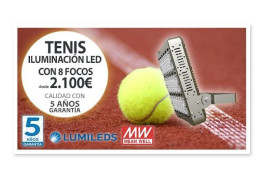 Iluminación en Pistas de Tenis con 8 focos LED de Precioled